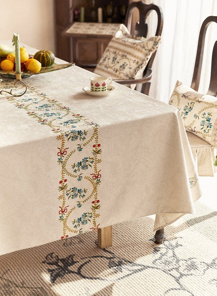Spring Flower Table Covers for Round Table, Large Modern Rectangle Tablecloth for Dining Table, Farmhouse Table Cloth for Oval Table, Square Tablecloth for Kitchen-HomePaintingDecor