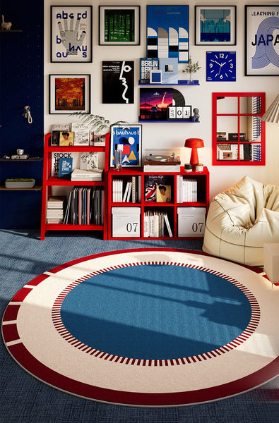 Modern Rugs for Dining Room, Circular Modern Rugs for Apartment, Abstract Contemporary Round Rugs for Dining Room, Geometric Modern Rug Ideas for Living Room