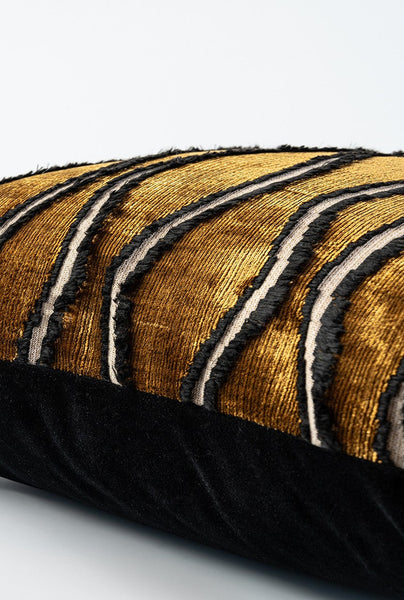 Golden Contemporary Pillows, Abstract Decorative Throw Pillows, Square Modern Throw Pillows for Couch, Large Simple Throw Pillow for Interior Design-HomePaintingDecor