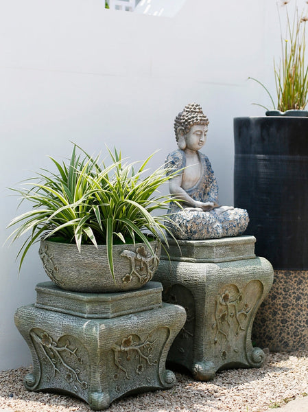 Buddha Statue, Sitting Buddha Statue, Large Figure Statue for Garden Ornament, Villa Courtyard Decor, Outdoor Decoration Ideas, Garden Decor Ideas-HomePaintingDecor