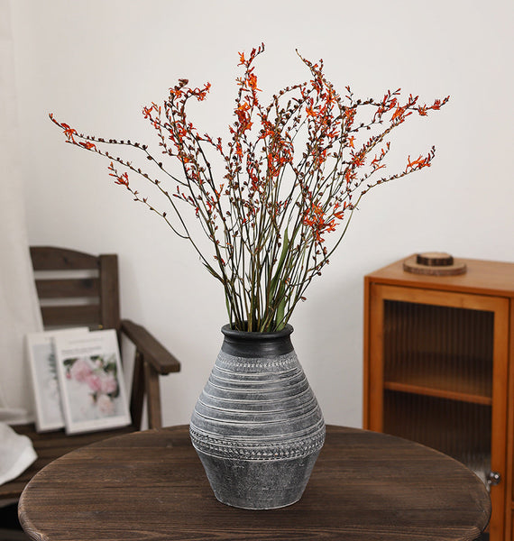 Natural Decorations, Flower Arrangement, Handmade Artificial Flower, Dried Fire Orchid Bouquet, Natural Dried Flowers-HomePaintingDecor