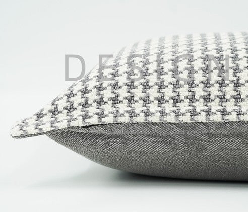 Gray Chequer Modern Sofa Pillows, Large Decorative Throw Pillows, Contemporary Square Modern Throw Pillows for Couch, Abstract Throw Pillow for Interior Design-HomePaintingDecor