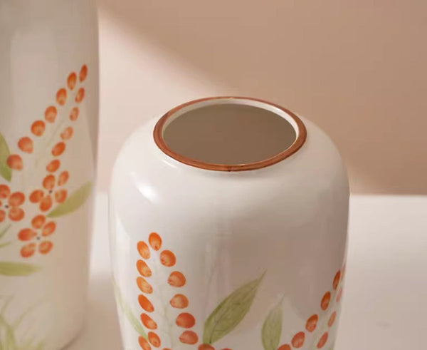 Porcelain Flower Vases, Large Flower Vases on Table, Dining Table Centerpiece, Ceramic Bouquet Vases, Handmade Water Holding Flower Vase-HomePaintingDecor
