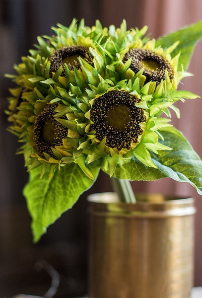 Unique Flower Arrangement for Home Decoration, A Bunch of Sunflowers, Bedroom Flower Arrangement Ideas, Beautiful Artificial Flowers for Living Room-HomePaintingDecor
