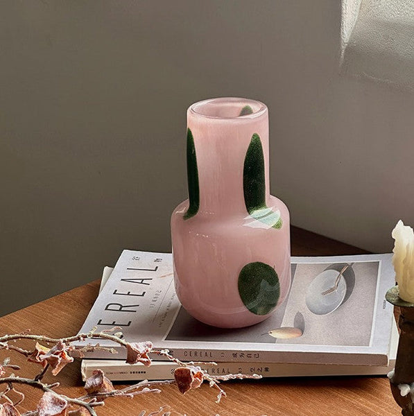 Handmade Glass Bud Vases, Flower Vases on Table, Vintage Small Glass Flower Vases, Water Holding Flower Vases-HomePaintingDecor