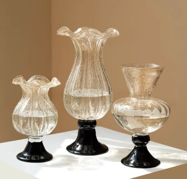 Contemporary Glass Vases, Mid Century Vases for Flowers, Handmade Modern Vases for Living Room, Unique Decorative Glass Vase, Centerpiece Vases on Table-HomePaintingDecor