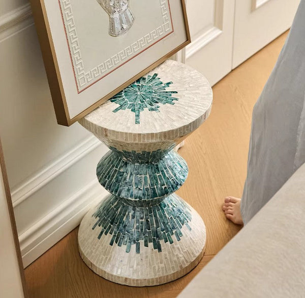 Modern Side Table, Shell Small Sofa Side Table, Contemporary Bedside Table, Bedside Small Side Table, Small End Table, Portable Casual Side Table, Creative Coffee Table, Contemporary Side Table-HomePaintingDecor