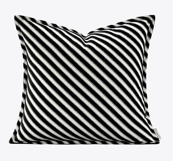 Modern Pillows for Couch, Black and White Stripe Modern Pillows, Decorative Throw Pillows for Living Room, Modern Sofa Pillows-HomePaintingDecor
