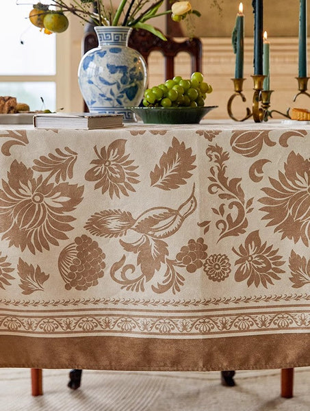 Large Modern Rectangle Tablecloth for Dining Table, Flower Pattern Table Covers for Round Table, Farmhouse Table Cloth for Oval Table, Square Tablecloth for Kitchen-HomePaintingDecor