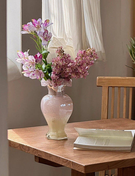 Water Holding Flower Vases, Glass Bud Vases, Bouquet Flower Vase, Vintage Glass Flower Vases, Handmade Flower Vases on Table-HomePaintingDecor