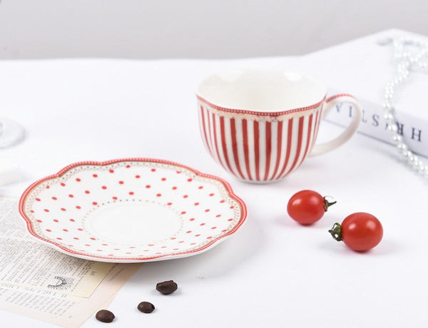 Creative Porcelain Tea Cup Saucer Set, Elegant Modern Ceramic Coffee Cups, Unique Porcelain Cup and Saucer, Afternoon British Tea Cups-HomePaintingDecor