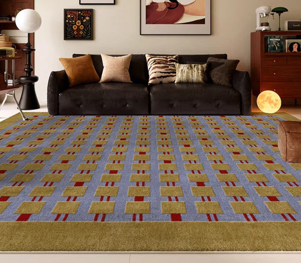 Mid Century Modern Rugs for Living Room, Vintage Area Rugs for Bedroom, Large Contemporary Area Rugs for Dining Room-HomePaintingDecor