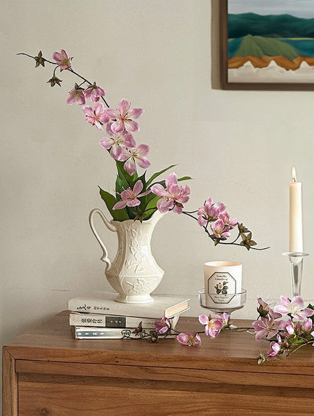 Small Flower Vases on Table, Rustic Porcelain Flower Vases, Ceramic Bud Vases, Handmade Water Holding Flower Vases-HomePaintingDecor