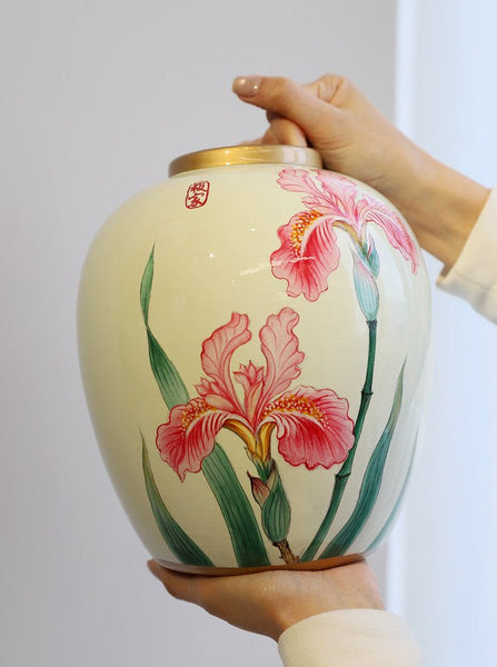 Large Flower Vases on Dining Table, Porcelain Flower Vases, Centerpiece Ceramic Bouquet Vases, Handmade Modern Flower Vase-HomePaintingDecor