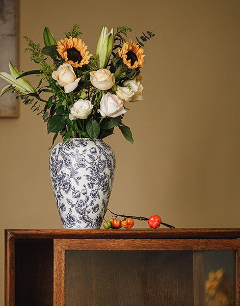 Porcelain Flower Vases, Modern Ceramic Bouquet Vases, Centerpiece on Dining Table, Flower Vase on Table, Handmade Water Holding Flower Vases-HomePaintingDecor