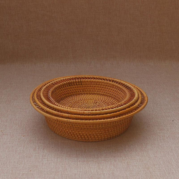Rattan Small Storage Baskets, Round Storage Basket for Pantry, Kitchen Storage Baskets, Storage Basket for Dining Room-HomePaintingDecor