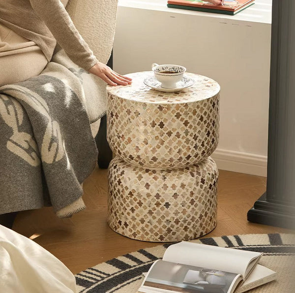 Modern Side Table, Contemporary Bedside Table, Bedside Small Side Table, Elegant Small End Table, Creative Coffee Table, Contemporary Side Table, Portable Casual Side Table, Shell Small Sofa Side Table-HomePaintingDecor