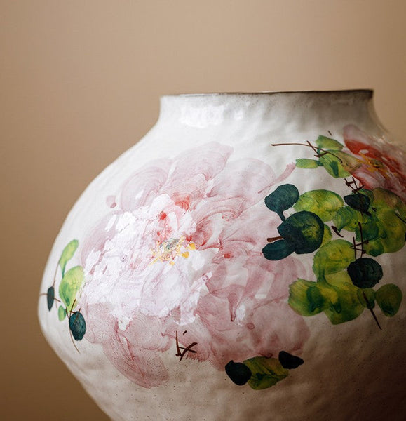 Modern Porcelain Flower Vases, Flower Vases on Table, Handmade Water Holding Flower Vases, Centerpiece on Dining Table, Ceramic Bouquet Vases-HomePaintingDecor