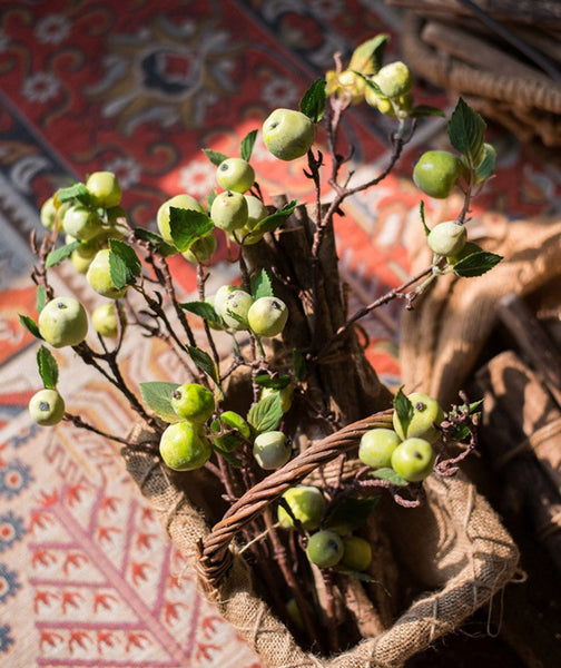 Green Apple Branch, Fruit Branch, Table Centerpiece, Beautiful Modern Flower Arrangement Ideas for Home Decoration, Simple Artificial Floral for Dining Room-HomePaintingDecor