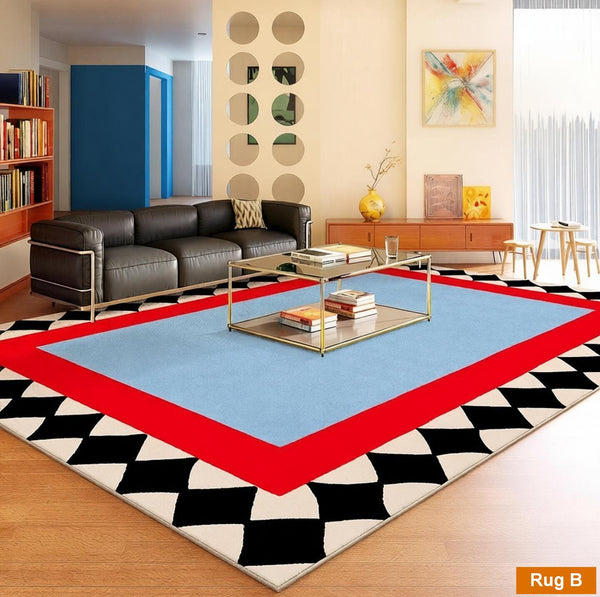 Living Room Contemporary Modern Rugs, Geometric Modern Rugs, Modern Carpets under Coffee Table, Colorful Modern Rugs for Bedroom-HomePaintingDecor