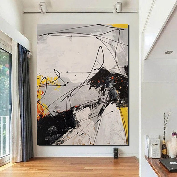 Dining Room Canvas Painting, Large Canvas Painting for Office, Simple Modern Acrylic Paintings, Contemporary Modern Artwork-HomePaintingDecor