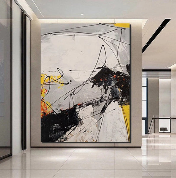 Dining Room Canvas Painting, Large Canvas Painting for Office, Simple Modern Acrylic Paintings, Contemporary Modern Artwork-HomePaintingDecor