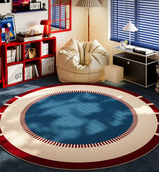 Modern Rugs for Dining Room, Circular Modern Rugs for Apartment, Abstract Contemporary Round Rugs for Dining Room, Geometric Modern Rug Ideas for Living Room
