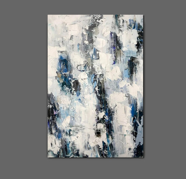 Modern Paintings Behind Sofa, Abstract Paintings for Dining Room, Buy Paintings Online, Palette Knife Canvas Art, Impasto Wall Art-HomePaintingDecor