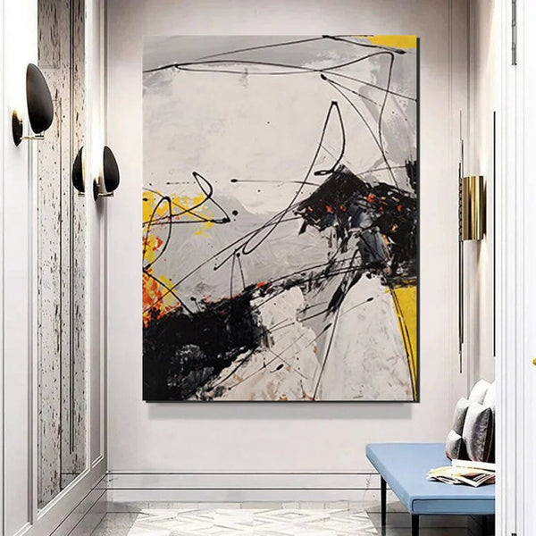 Dining Room Canvas Painting, Large Canvas Painting for Office, Simple Modern Acrylic Paintings, Contemporary Modern Artwork-HomePaintingDecor