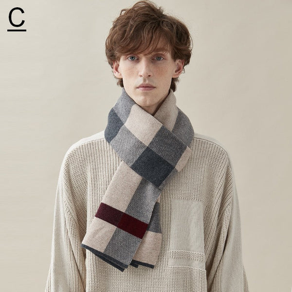 Thick Wool Scarf, Men's Winter Scarf, Men's Wool Scarf Winter, Business Wool Scarf for Gentleman, Formal Men Scarf Styles, Casual Scarf Men, Modern Fashion Scarf-HomePaintingDecor