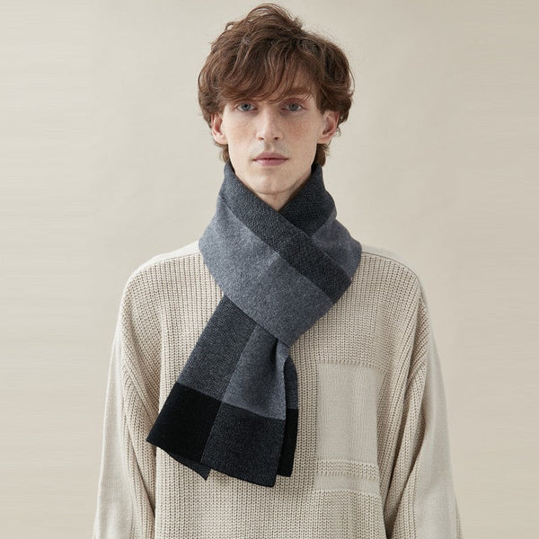 Thick Wool Scarf, Men's Winter Scarf, Men's Wool Scarf Winter, Business Wool Scarf for Gentleman, Formal Men Scarf Styles, Casual Scarf Men, Modern Fashion Scarf-HomePaintingDecor