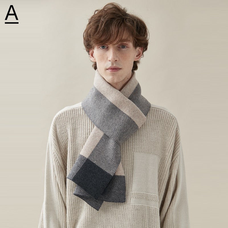 Thick Wool Scarf, Men's Winter Scarf, Men's Wool Scarf Winter, Business Wool Scarf for Gentleman, Formal Men Scarf Styles, Casual Scarf Men, Modern Fashion Scarf-HomePaintingDecor