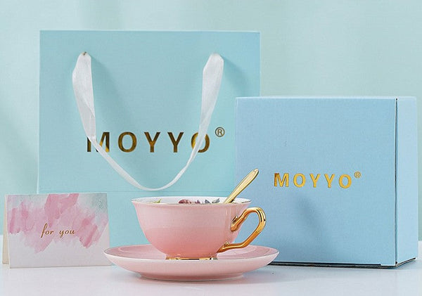 Royal Porcelain Tea Cup Saucer Set, Elegant Flower Pattern Ceramic Coffee Cups, Beautiful British Tea Cups, Unique Traditional Afternoon Tea Cup and Saucer in Gift Box-HomePaintingDecor