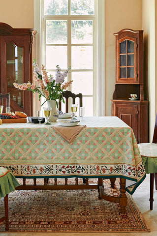 Rectangle Tablecloth for Dining Room Table, British Mid Century Fiberflax Tablecloth, Square Tablecloth for Coffee Table, Farmhouse Table Cloth, Wedding Tablecloth, Waterproof Tablecloth-HomePaintingDecor