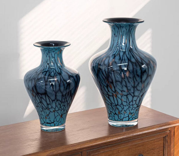 Handmade Liuli Vases, Centerpiece Vases on Table, Colored Glaze Vase for Modern Home Decor, Glass Bud Vases, Bouquet Flower Vase-HomePaintingDecor