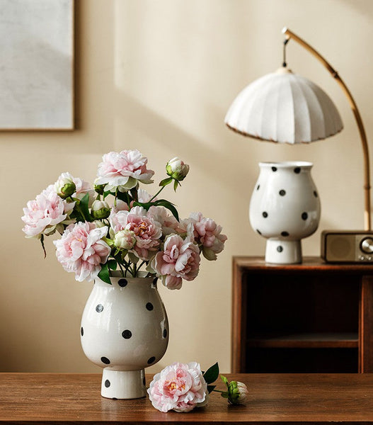 Small Flower Vases on Table, Handmade Water Holding Flower Vase, Ceramic Bud Vases, Modern Porcelain Flower Vases-HomePaintingDecor