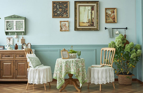 Large Rectangle Tablecloth for Dining Room Table, Square Tablecloth for Round Table, Farmhouse Table Cloth, Flower Pattern Tablecloth-HomePaintingDecor