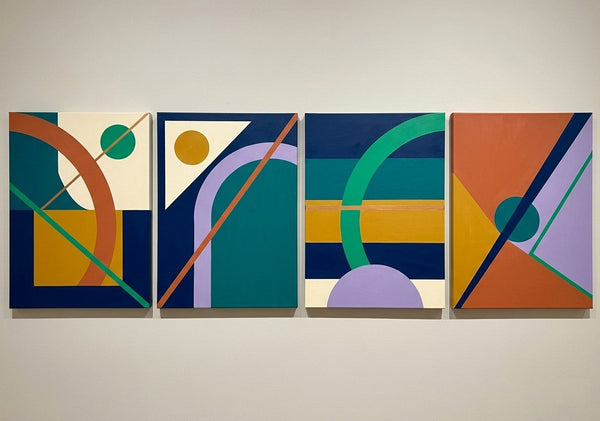 Abstract Geometric Art, Modern Paintings for Living Room, Multi Panel Wall Art Painting-HomePaintingDecor