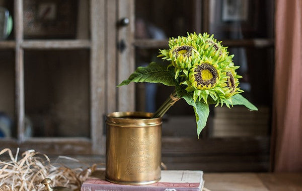 Unique Flower Arrangement for Home Decoration, A Bunch of Sunflowers, Bedroom Flower Arrangement Ideas, Beautiful Artificial Flowers for Living Room-HomePaintingDecor