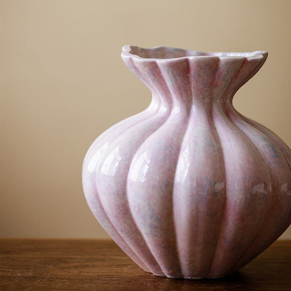 Handmade Water Holding Flower Vases, Modern Flower Vase Centerpiece on Table, Porcelain Flower Vases, Ceramic Bouquet Vases-HomePaintingDecor