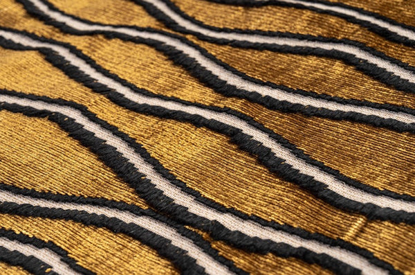 Golden Contemporary Pillows, Abstract Decorative Throw Pillows, Square Modern Throw Pillows for Couch, Large Simple Throw Pillow for Interior Design-HomePaintingDecor