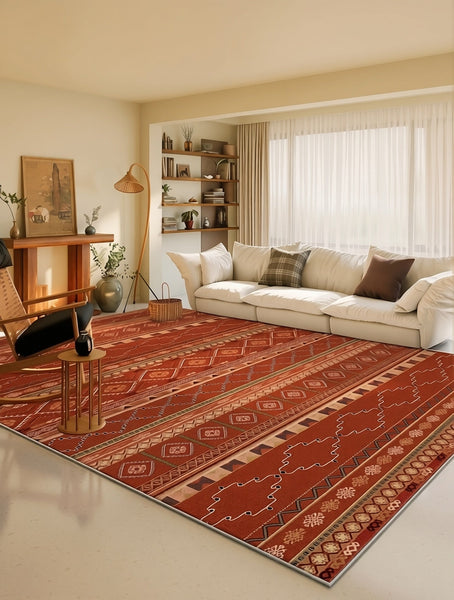 Contemporary Rugs for Bedroom, Colorful Abstract Rugs for Dining Room, Mid Century Modern Rugs Next to Bed, Bohemian Style Carpets for Living Room-HomePaintingDecor