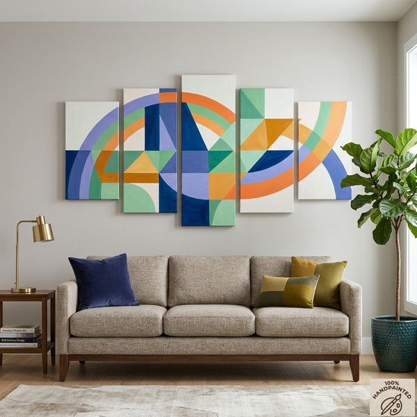 Abstract Acrylic Paintings, Original Modern Paintings, Geometric Contemporary Art, Hand Painted Canvas Art-HomePaintingDecor