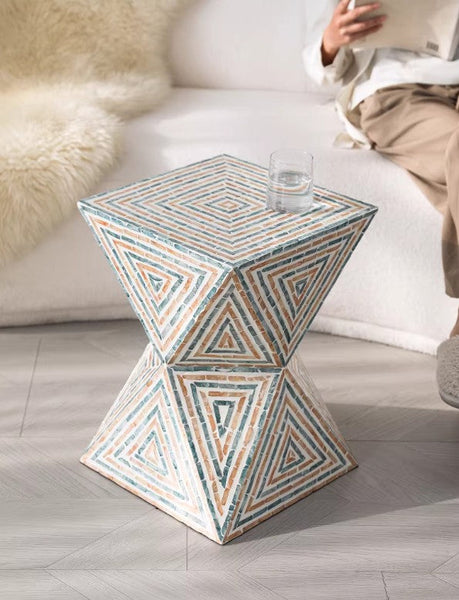 Contemporary Small Sofa Side Table, Shell Small Side Table, Unique Small End Table, Portable Casual Side Table, Creative Coffee Table-HomePaintingDecor
