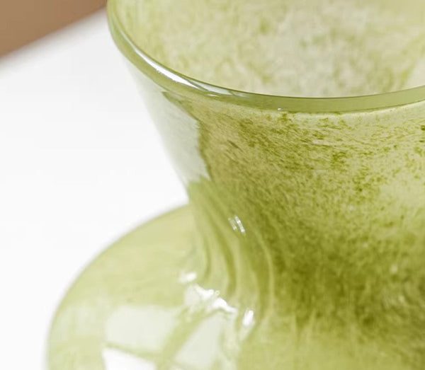 Modern Glass Vase for Flowers, Mid Century Glass Vases, Handmade Modern Vases for Living Room, Unique Decorative Glass Vase, Centerpiece Contemporary Vases on Table-HomePaintingDecor