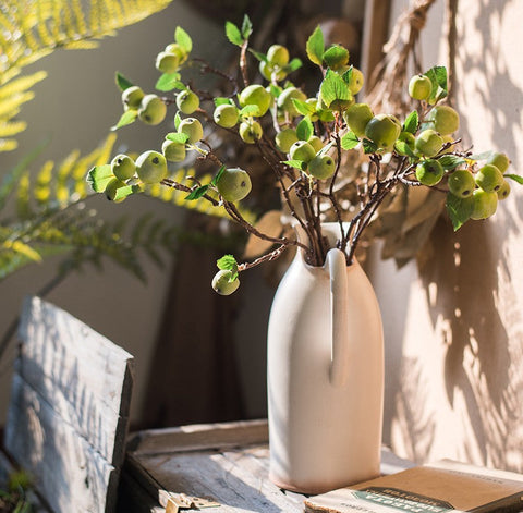Green Apple Branch, Fruit Branch, Table Centerpiece, Beautiful Modern Flower Arrangement Ideas for Home Decoration, Simple Artificial Floral for Dining Room-HomePaintingDecor