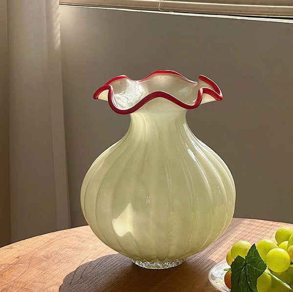 French Vintage Glass Flower Vases, Glass Bud Vases, Flower Vases on Table, Handmade Water Holding Flower Vases-HomePaintingDecor