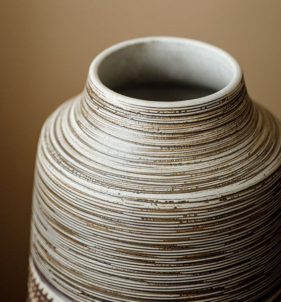 Modern Bouquet Flower Vases, Centerpiece on Dining Table, Handmade Pottery Flower Vases Urn, Water Holding Flower Vases, Large Flower Vase on Table-HomePaintingDecor