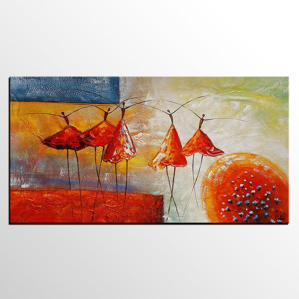 Simple Wall Art Ideas, Ballet Dancer Painting, Canvas Painting for Sale, Buy Abstract Painting Online, Acrylic Painting for Bedroom-HomePaintingDecor
