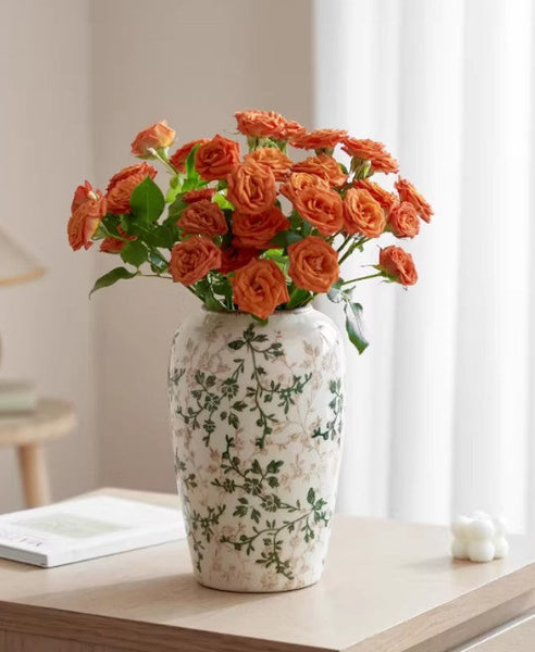 Ceramic Bouquet Vases, Porcelain Flower Vases, Rustic Flower Vases on Table, Dining Table Centerpiece, Handmade Water Holding Flower Vase-HomePaintingDecor